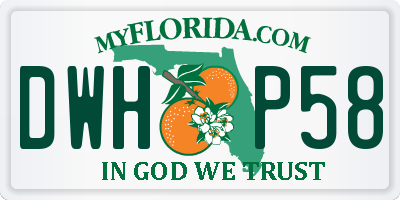 FL license plate DWHP58