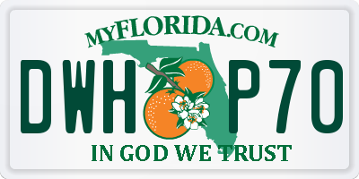 FL license plate DWHP70