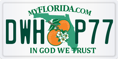 FL license plate DWHP77