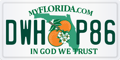 FL license plate DWHP86