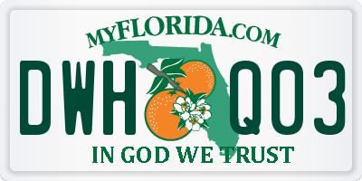 FL license plate DWHQ03