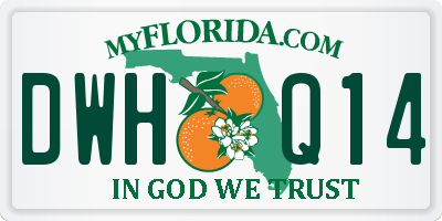 FL license plate DWHQ14