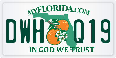 FL license plate DWHQ19