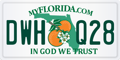 FL license plate DWHQ28