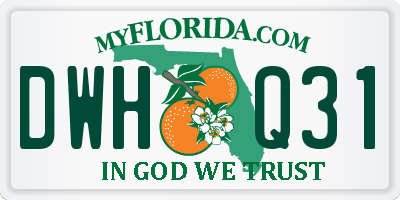 FL license plate DWHQ31