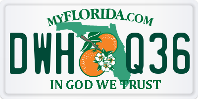 FL license plate DWHQ36