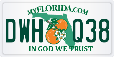 FL license plate DWHQ38