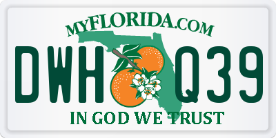 FL license plate DWHQ39