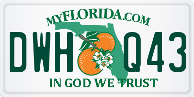 FL license plate DWHQ43
