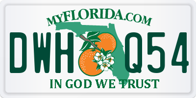 FL license plate DWHQ54