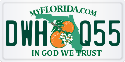 FL license plate DWHQ55