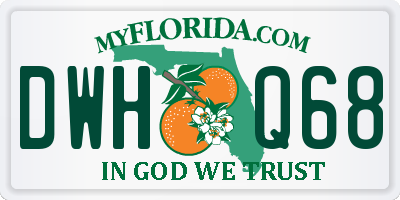 FL license plate DWHQ68