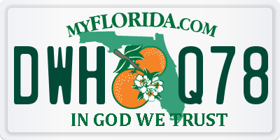 FL license plate DWHQ78