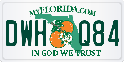 FL license plate DWHQ84