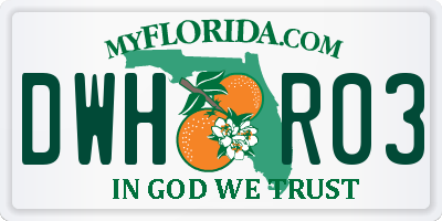 FL license plate DWHR03