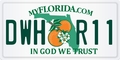 FL license plate DWHR11