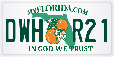 FL license plate DWHR21