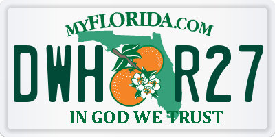 FL license plate DWHR27