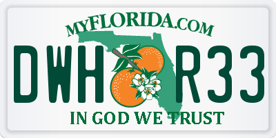 FL license plate DWHR33