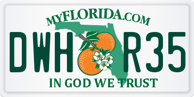 FL license plate DWHR35