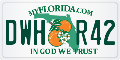 FL license plate DWHR42