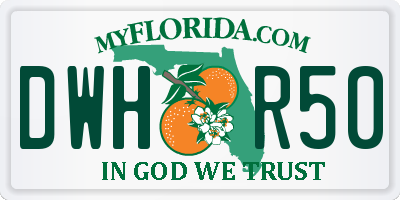 FL license plate DWHR50