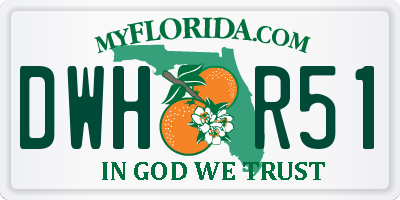 FL license plate DWHR51