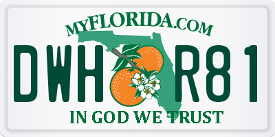 FL license plate DWHR81