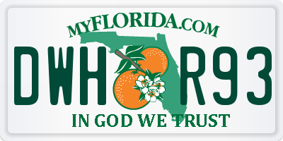 FL license plate DWHR93