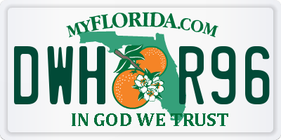 FL license plate DWHR96