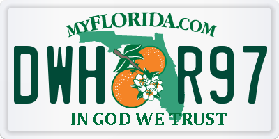 FL license plate DWHR97