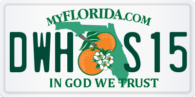 FL license plate DWHS15
