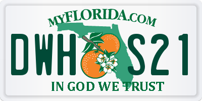 FL license plate DWHS21