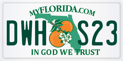 FL license plate DWHS23