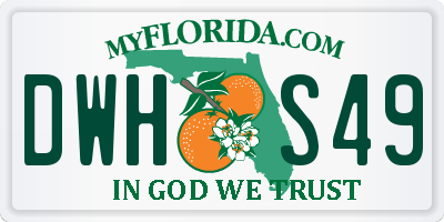 FL license plate DWHS49