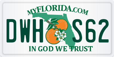 FL license plate DWHS62