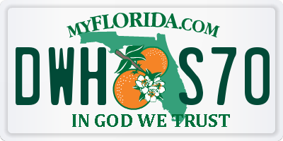 FL license plate DWHS70