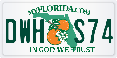FL license plate DWHS74