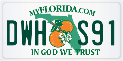 FL license plate DWHS91
