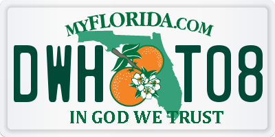 FL license plate DWHT08