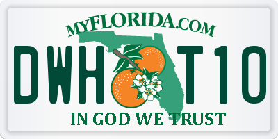 FL license plate DWHT10