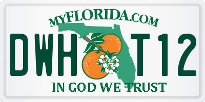 FL license plate DWHT12