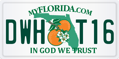FL license plate DWHT16