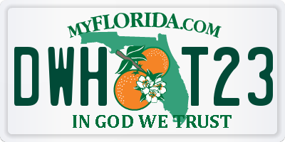 FL license plate DWHT23