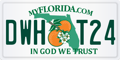 FL license plate DWHT24