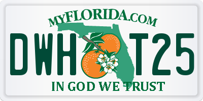 FL license plate DWHT25
