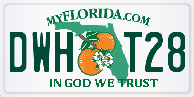 FL license plate DWHT28