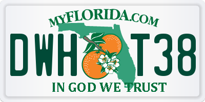 FL license plate DWHT38