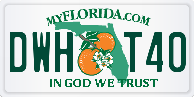 FL license plate DWHT40