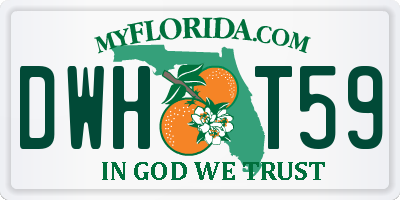 FL license plate DWHT59
